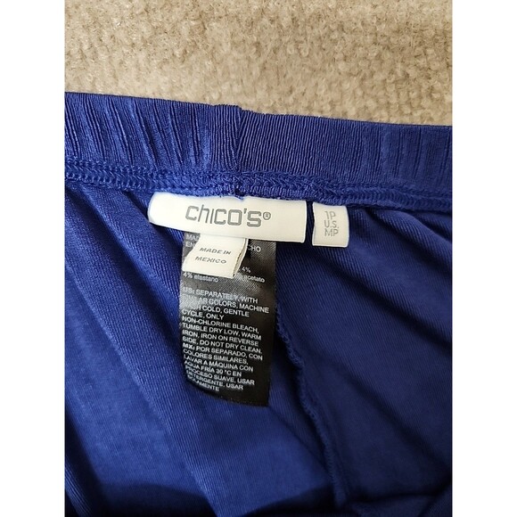 Chicos Travelers Pull On Pants Womens 1P US 8 Petite Blue Slinky Straight Leg - Picture 5 of 7